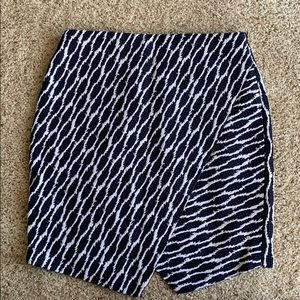 LOFT Blue and White Skirt